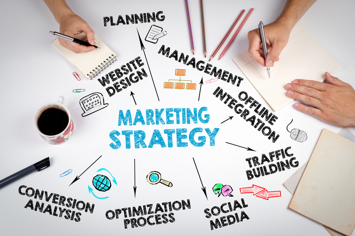 Marketing Strategy Business concept Marketing Strategy Business concept. The meeting at the white office table